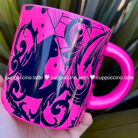 💗LAST ONE🐈‍⬛Starbucks LE Target Neon Pink Halloween 2021 Cat Mug - Picture 3 of 6